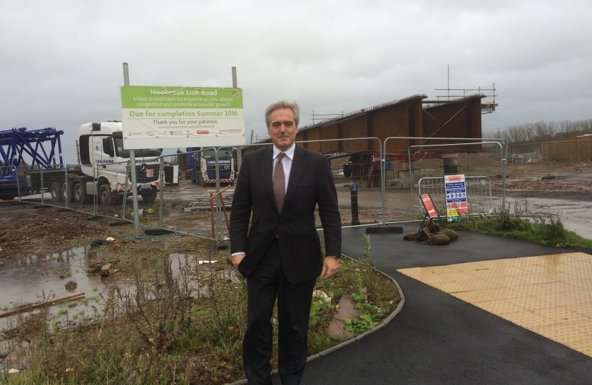 Mark Garnier MP on one of his visits to the Hoobrook link road
