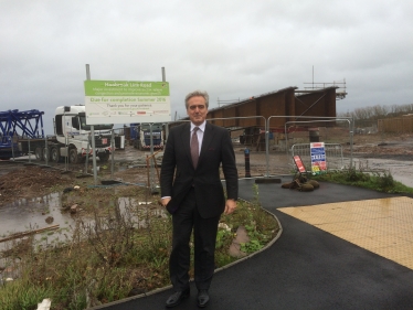 Mark Garnier MP on one of his visits to the Hoobrook link road